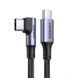 Кабель UGREEN US334 USB-C 2.0 to Angled USB-C M/M Cable Aluminium Shell with Braided 1m (Black) (UGR-70643) [805462], фото 1