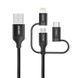 Кабель Choetech USB - Lightning + microUSB + USB Type-C (M/M), 1.2 м, Black (IP0030-BK) [603992], фото 2
