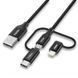 Кабель Choetech USB - Lightning + microUSB + USB Type-C (M/M), 1.2 м, Black (IP0030-BK) [603992], фото 1