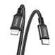 Кабель HOCO X14 Type-C to iP 3A, 20W, 1m, nylon, aluminum connectors, Black (6931474752192) [805378], фото 3