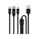 Кабель Ttec AlumiCable Trio USB Type-C - USB Type-A - Lightning - micro USB (M/M), 1 м, Black (2DK39S) [604180], фото 1