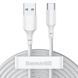 Кабель Baseus Simple Wisdom Data Cable Kit USB to Type-C 5A (2PCS/Set）1.5m White (TZCATZJ-02) [802287], фото 1