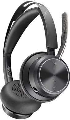 Гарнітура комп'ютерна стерео On-ear Poly Voyager Focus 2, USB-A, Bluetooth, всеспрямований, ANC, Acoustic fence, чорний (76U46AA) [107425]