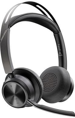 Гарнітура комп'ютерна стерео On-ear Poly Voyager Focus 2, USB-A, Bluetooth, всеспрямований, ANC, Acoustic fence, чорний (76U46AA) [107425]