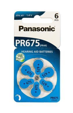 Батарейка Panasonic повітряно-цинкова PR675H(675A, AC675E/EZ, ZA675, DA675), блістер, 6 шт (PR-675H/6LB) [113405]