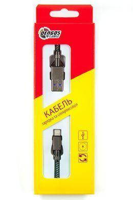 Кабель Dengos USB - Lightning (M/M) 4A 1 м Black (NTK-L-KPR-USB3-BLACK) [603830]