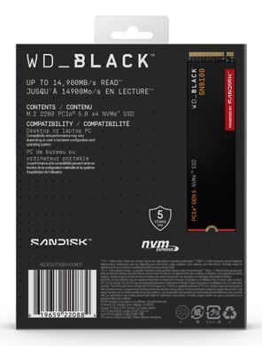 Твердотільний запам&rsquo;ятовувальний пристрій накопичувач (SSD) G5 M.2 1TB BLACK SN8100 SANDISK (WDS100T1X0M) [501438]