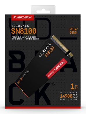 Твердотільний запам&rsquo;ятовувальний пристрій накопичувач (SSD) G5 M.2 1TB BLACK SN8100 SANDISK (WDS100T1X0M) [501438]