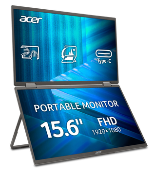 Монiтор 15.6" Acer Dual Portable PD163QTbmiuux Black (UM.ZP3EE.011) [203242]