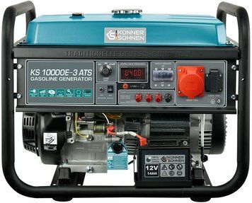 Генератор бензиновий Konner&Sohnen KS 10000E-3, 400В, 7.5кВт, 3 фази, АВР (ATS), електростартер, 89.2кг (KS10000E-3ATS) [105974]