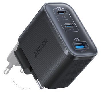 Мережевий зарядний пристрій Anker Charger - 70W, 2xUSB-C PD & 1xUSB-A Black (A121AL11) [203967]