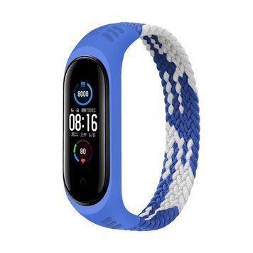 Ремінець BeCover Elastic Nylon Style для Xiaomi Mi Smart Band 5/Mi Smart Band 6 Size S Blue/White (706140) [604687]
