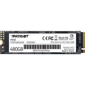 Накопичувач SSD 480GB Patriot P310 M.2 2280 PCIe NVMe 3.0 x4 TLC (P310P480GM28) [608101]