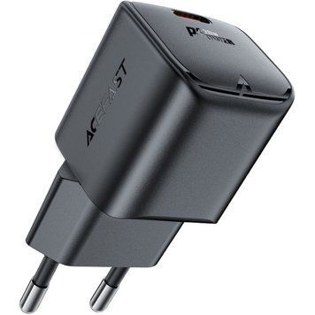 Зарядний пристрій 1xUSB-C 20W Gan A73 mini Fast Charger Black Acefast (6974316282648) [402174]