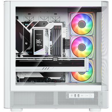 Корпус Modecom VOLCANO AQ500 ARGB MIDI FRONT LCD 6,2&rdquo;, 4x120mm fans WHITE без БЖ ATX (MC-A-AQ500-4FA-W) [405389]
