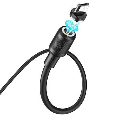 Кабель HOCO X52 USB to Micro 2.4A, 1m, PVC, PVC connectors, magnetic, Black (6931474735539) [803261]