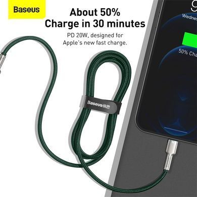 Кабель Baseus Cafule Series Metal Data Cable Type-C to iP PD 20W 1m Green (CATLJK-A06) [802583]