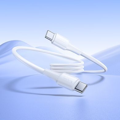 Кабель HOCO X120 Beneficio 60W charging data cable C to C White (6942007658935) [806393]
