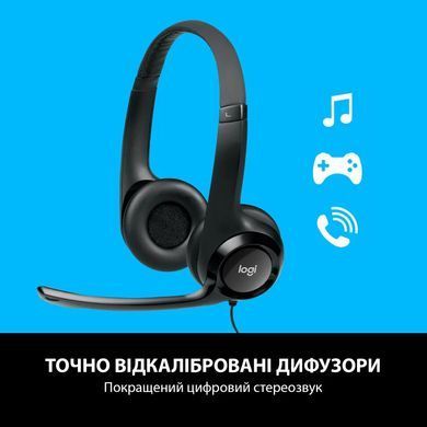 Гарнітура Logitech H390 USB-C, Midnight Black (981-001576) [203563]