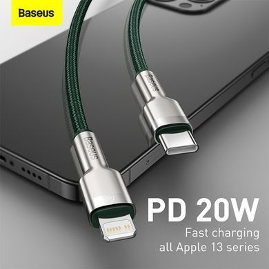 Кабель Baseus Cafule Series Metal Data Cable Type-C to iP PD 20W 1m Green (CATLJK-A06) [802583]