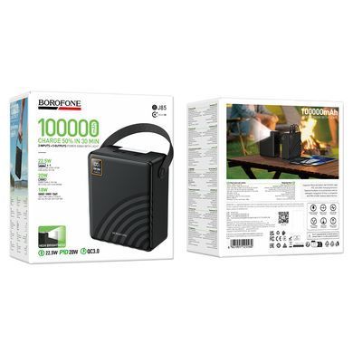 Зовнішній акумулятор BOROFONE BJ85 Myriad 22.5W+PD20W+light power bank(100000mAh) Black (6941991125560) [806637]
