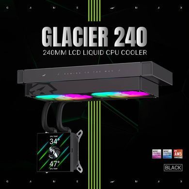 Кулер для процесора GAMEMAX (GLACIER 240 LCD BK) [305479]