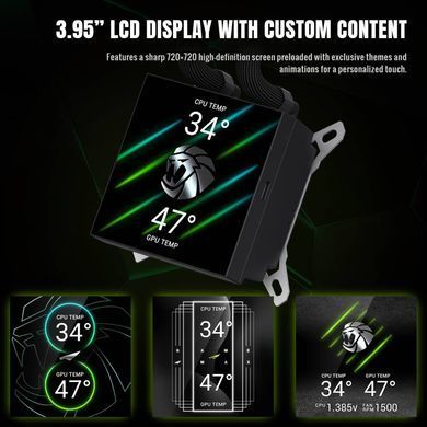 Кулер для процесора GAMEMAX (GLACIER 240 LCD BK) [305479]