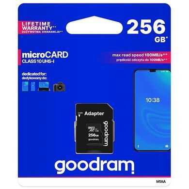 Memory card Secure Digital Micro256Gb GoodRAM UHS-I (class 10) + Adapter (M1AA-2560R12) [405713]