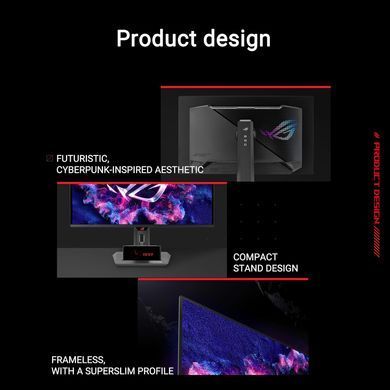 Монітор Asus 26.5" ROG Strix XG27ACDNG 2xHDMI, DP, USB-C, 3xUSB, OLED, 2560x1440, 360Hz, 0.03ms, DCI-P3 99%, G-SYNC, FreeSync, Pivot, HDR400 (90LM0AN0-B01970) [101043]