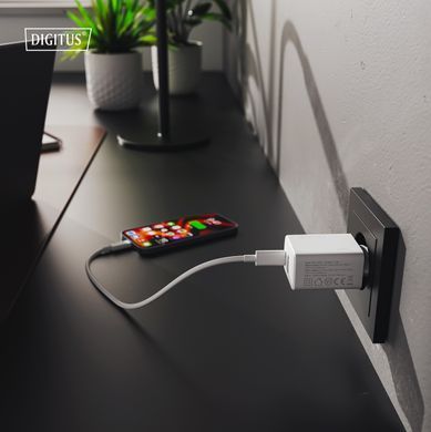 Зарядний пристрій DIGITUS 1хUSB-C, 1хUSB-A, 20W (DA-10300) [113495]