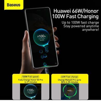 Кабель Baseus Crystal Shine Series Fast Charging Data Cable USB to Type-C 100W 2m Black (CAJY000501) [803295]