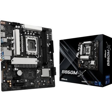 Материнська плата AsRock (1851/B860, 2*DDR5, PCIex16, HDMI/DP, 4xSATA, 2xM.2, 2.5Glan, 7.1ch, mATX) (B860M-X) [402700]