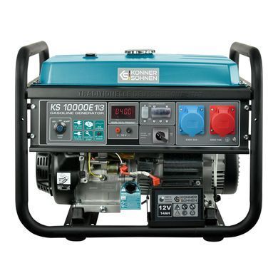 Генератор бензиновий Konner&Sohnen KS 10000E 1/3, 230/400В, 7.5/8кВт, 3Фази, електростартер, 88кг (KS10000E1/3) [114143]