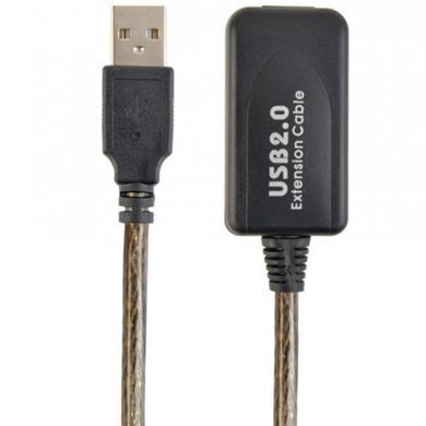 Кабель Cablexpert USB - USB V 2.0 (M/F), активний подовжувач, 10 м, чорний (UAE-01-10M) [603580]