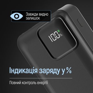 Універсальна мобільна батарея ColorWay Optimal Power 20000mAh Black (CW-PB200LPB5BK-PDD) [618545]
