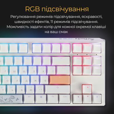 Клавіатура Ducky One 3 TKL Cherry MX Speed Silver RGB UA USB White (DKON2187ST-PUAPXPWWWSC1) [614117]