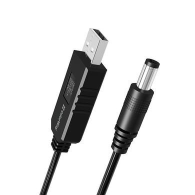 Кабель ColorWay для роутера 9V (USB -DC 5.5х2.5mm) 1 м, Black (CW-CBUD066-BK) [607383]
