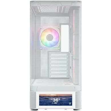 Корпус Modecom VOLCANO AQ500 ARGB MIDI FRONT LCD 6,2&rdquo;, 4x120mm fans WHITE без БЖ ATX (MC-A-AQ500-4FA-W) [405389]