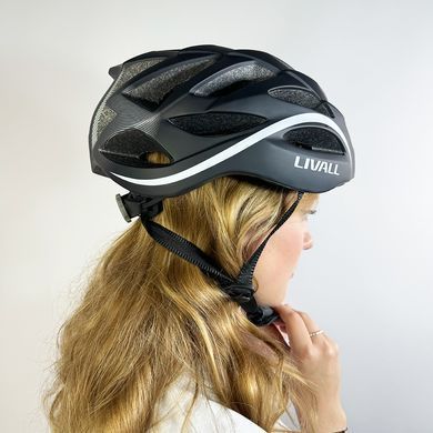 Захисний шолом Livall BH62 NEO (L) Black/White (55-61см), акустика, мікрофон, сигнали поворотів та стопів, додаток, пульт BR80, Bluetooth (ZHLIV-TBH62N-4041) [800046]