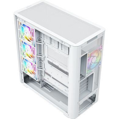 Корпус Modecom VOLCANO AQ500 ARGB MIDI FRONT LCD 6,2&rdquo;, 4x120mm fans WHITE без БЖ ATX (MC-A-AQ500-4FA-W) [405389]