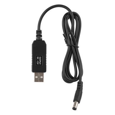 Кабель USB-A > DC 5.5х2.5мм живлення 2Е 1м, 12В/1A, чорний (2E-CCAD12-BK) [108621]