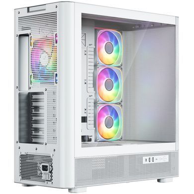Корпус Modecom VOLCANO AQ500 ARGB MIDI FRONT LCD 6,2&rdquo;, 4x120mm fans WHITE без БЖ ATX (MC-A-AQ500-4FA-W) [405389]