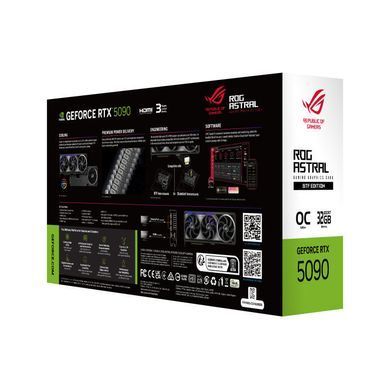 Відеокарта ASUS GeForce RTX 5090 32GB GDDR7 OC BTF ROG-ASTRAL-RTX5090-O32G-BTF-GAMING приховане підключення роз'ємів (90YV0NF0-M0NA00) [110428]