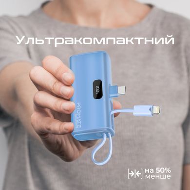 Універсальна мобільна батарея Promate Nanopack-5 5000mAh 20W Blue (nanopack-5.navy) [603490]