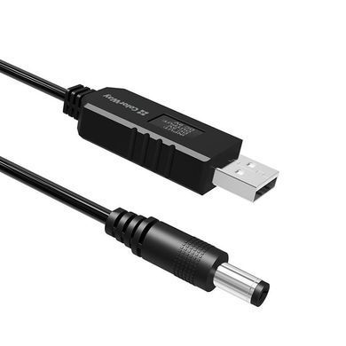 Кабель ColorWay для роутера 9V (USB -DC 5.5х2.5mm) 1 м, Black (CW-CBUD066-BK) [607383]