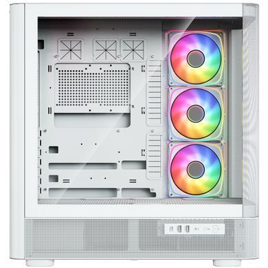 Корпус Modecom VOLCANO AQ500 ARGB MIDI FRONT LCD 6,2&rdquo;, 4x120mm fans WHITE без БЖ ATX (MC-A-AQ500-4FA-W) [405389]