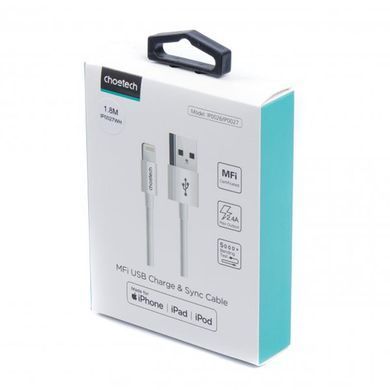 Кабель Choetech USB - Lightning (M/M), 1.8 м, White (IP0027-WH) [603993]