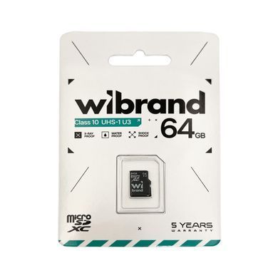 Карта пам'яті microSDXC (UHS-1 U3) Wibrand 64Gb class 10 (WICDXU3/64GB) [805718]