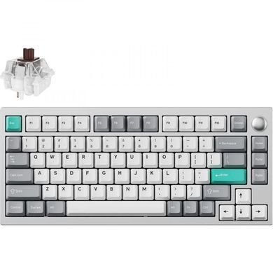 Клавіатура механічна Lemokey P1 Pro 84Key, Keychron Super Brown, WL/BT/USB-A, QMK/VIA, Hot-Swap, EN/UKR, RGB, Knob, Space Silver (P1P-X3-UA) [103707]