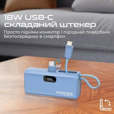Універсальна мобільна батарея Promate Nanopack-5 5000mAh 20W Blue (nanopack-5.navy) [603490]